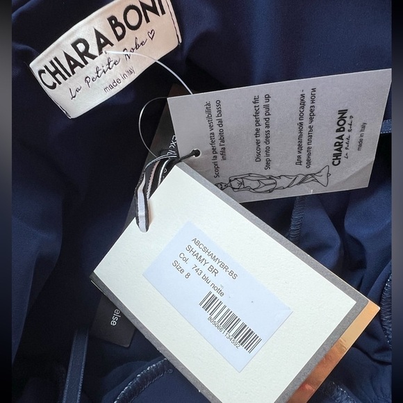 Chiara Boni Navy Shami Sleeveless Midi Dress NWT - Picture 15 of 16
